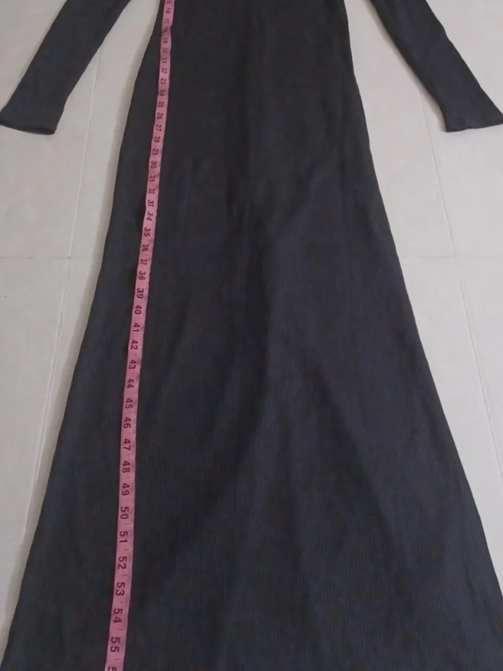 ABERCROMBIE & FITCH LONG SLEEVE RIBBED MAXI DRESS BLACK SIZE (MT) MEDIUM TALL